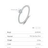 MODIAN D Color Round Moissanite Lab Diamond Rings 925 Sterling Silver Simple Classic Beads Stackable Ring For Women Jewelry