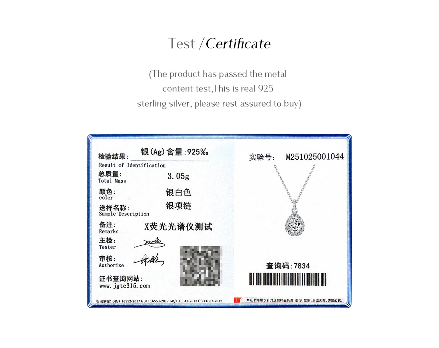 MODIAN 1.2CT Water Drop Moissanite Wedding Necklaces 925 Sterling Silver Exquisite Pendant Necklace For Women Statement Jewelry