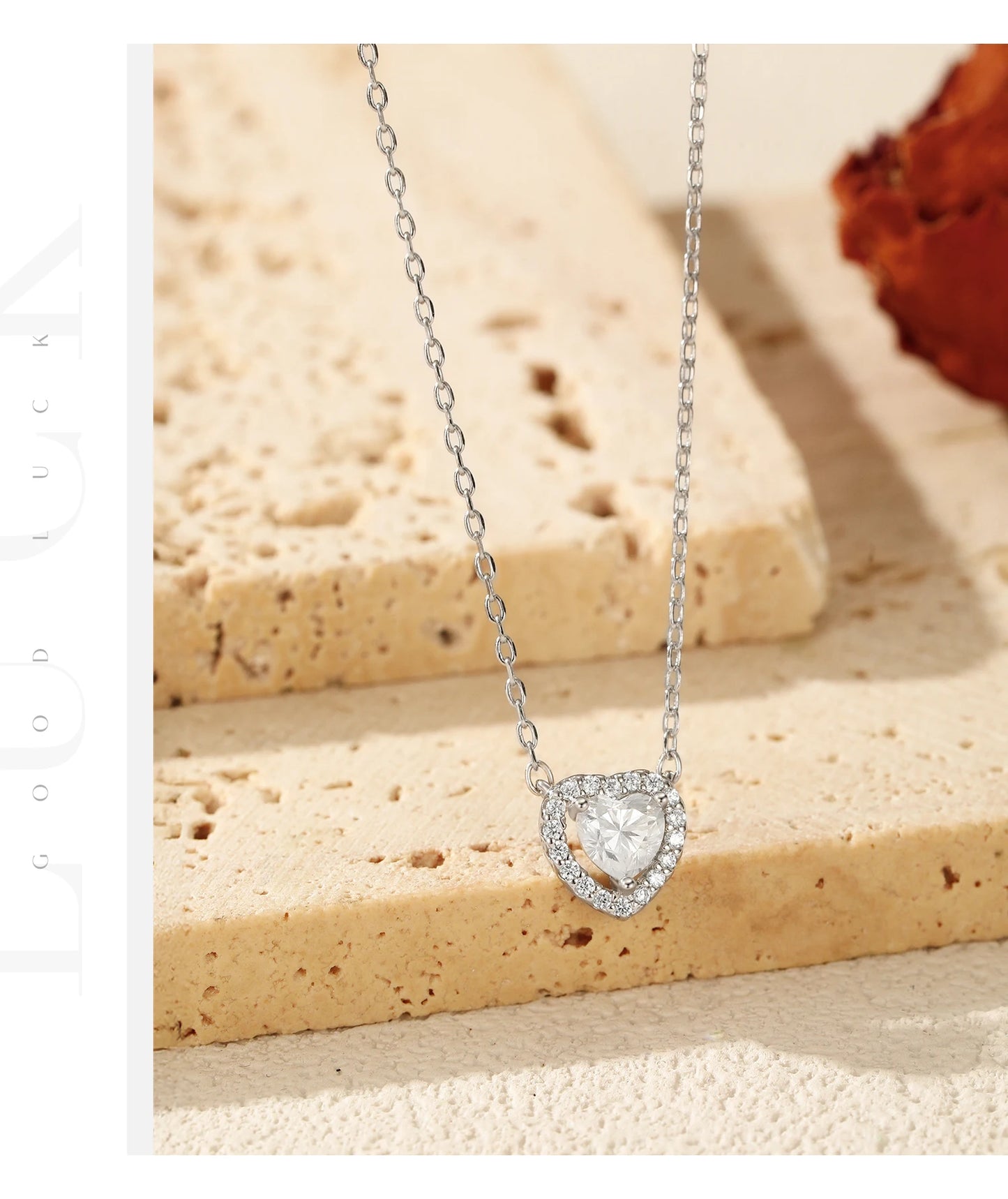MODIAN D Color Heart Moissanite 925 Sterling Silver Fashion Simple Pendant Necklace For Women Wedding Fine Jewelry Gfits