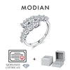 MODIAN D Color Moissanite Eternity Band Ring 925 Sterling Silver Luxury Geometric Ring For Women Wedding Engagement Fine Jewelry