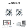 Modian Moissanite Gemstone Clear D Color 925 Sterling Silver Small Tiny Dazzling Stud Earrings For Women Wedding Fine Jewelry