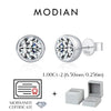 MODIAN 1CT/2CT D Color Bezel Moissanite Earrings 925 Sterling Silver Classic Round Stud Earrings For Women Wedding Fine Jewelry