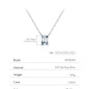 MODIAN D Color Rectangle Emerald Cut Moissanite Necklaces 925 Sterling Silver Classic Luxury Pendant Necklace For Women Jewelry