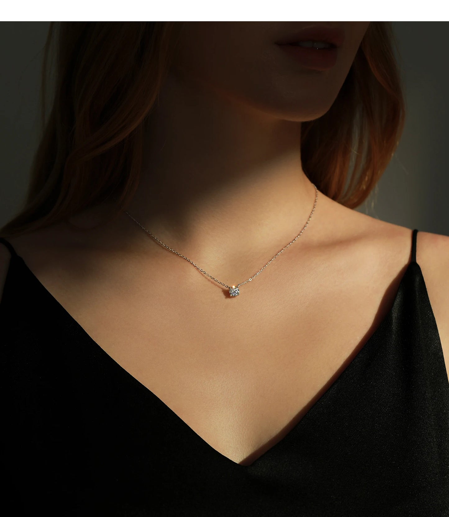 MODIAN Moissanite Pendant Necklace D Color 0.8CT Lab Diamond For Women Wedding Engagement 925 Sterling Silver Fine Jewelry Gift