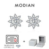 MODIAN Sparkling VVS1 D Color Moissanite Stud Earrings 925 Sterling Silver Classic Flowers Earrings For Women Fine Jewelry Gift