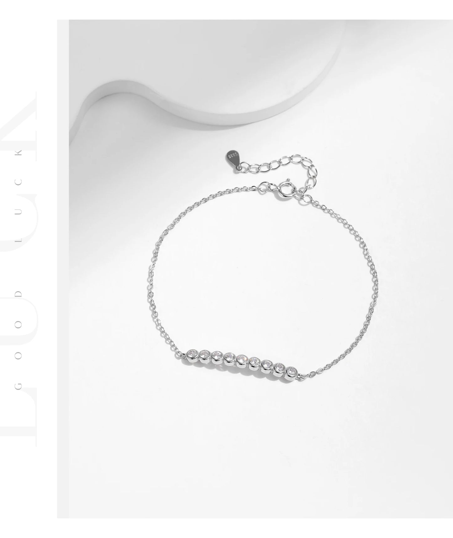 MODIAN D Color Moissanite 925 Sterling Silver Simple Bracelet Round Lab Diamond Chain Link Jewelry For Women Luxury Wedding Gift