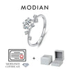 MODIAN 1CT Moissanite Ring 925 Sterling Silver Delicate Flower Six Claws Lab Created Diamond Rings For Women Wedding Jewelry