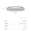 MODIAN Moissanite Wedding Band 925 Sterling Silver Ring Platinum Plated Lab Diamond Stackable Crown Jewelry For Women Gifts