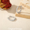 MODIAN D Color Moissanite U Shape Hoop Earrings 925 Sterling Silver Exquisite Elegant Ear Buckle For Women Daily Fine Jewelry