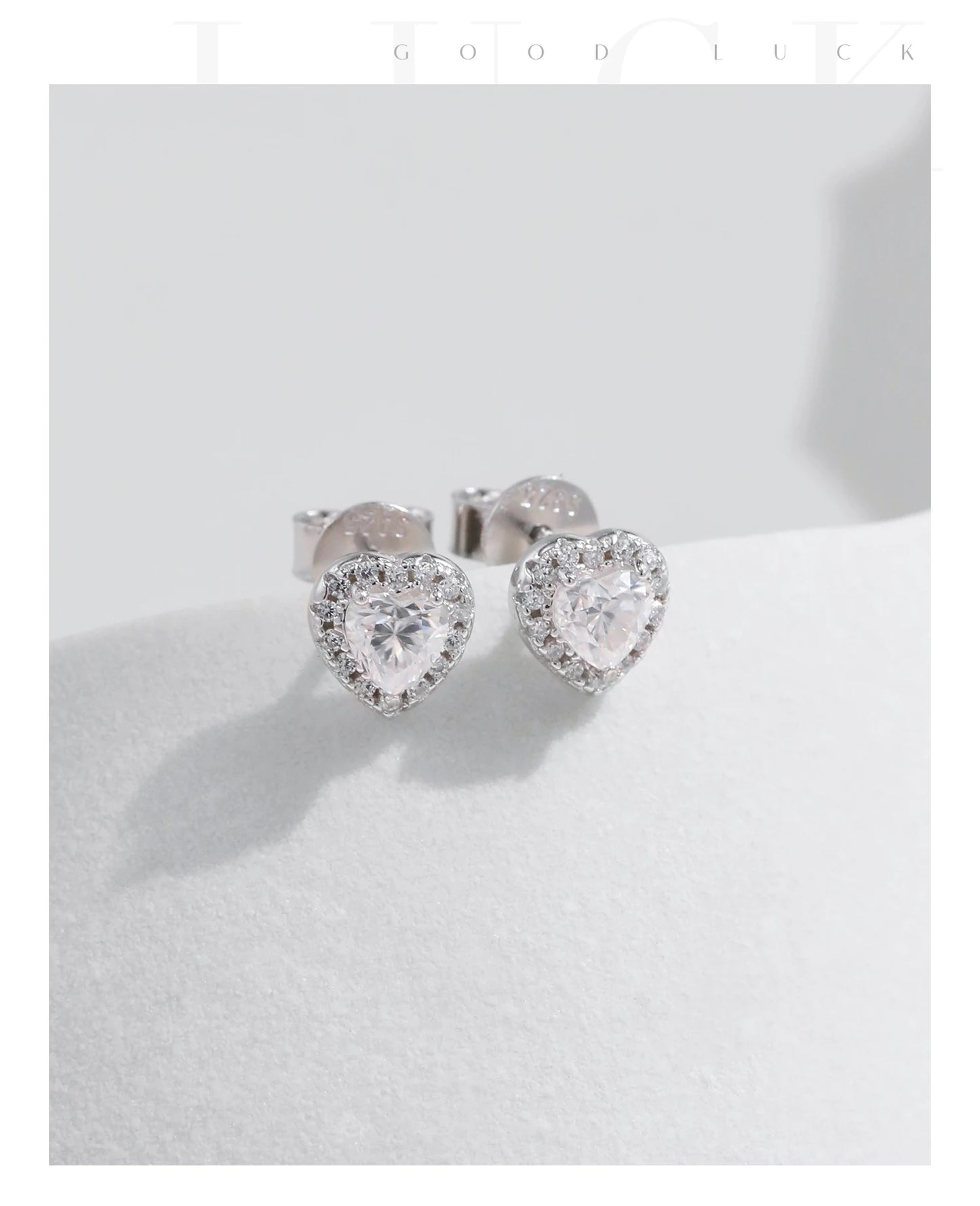 MODIAN Moissanite D Color Stud Earrings Hearts Cut Lab Created Diamond 925 Sterling Silver Romantic Earrings For Women Jewelry