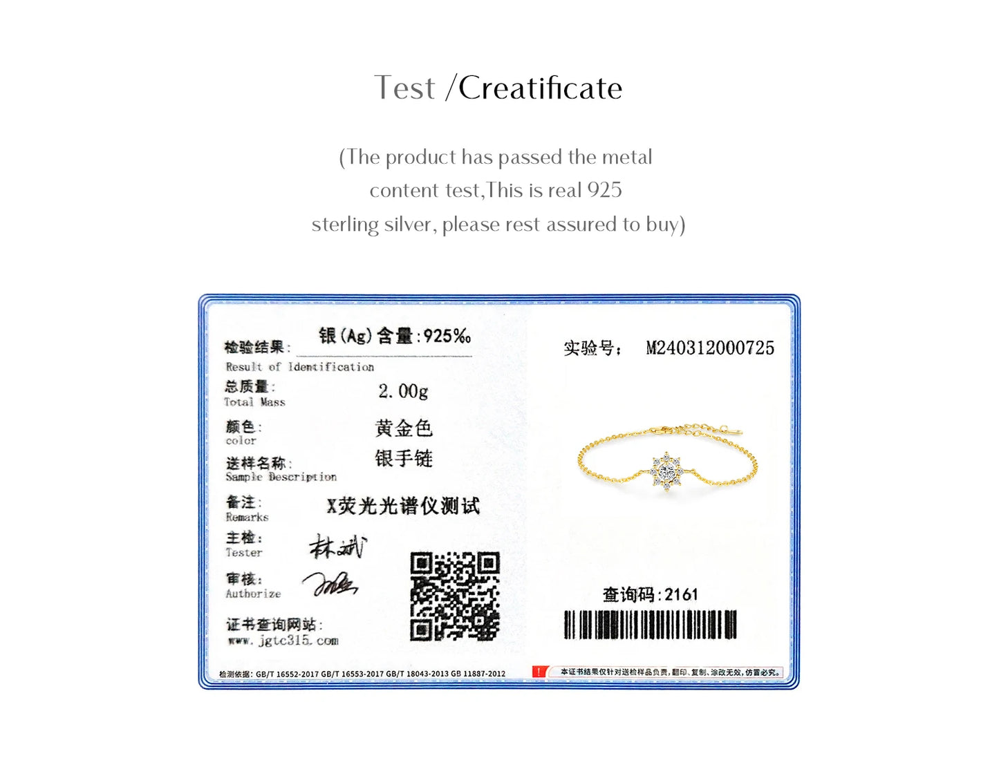 MODIAN 0.5CT VVS1 D Color Moissanite Bracelet Classic 925 Sterling Silver Snowflake Chain Charms For Women Jewelry