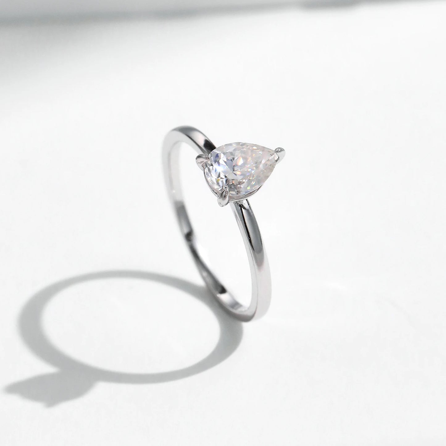 MODIAN D Color Pear Cut Moissanite Ring 925 Sterling Silver Water Drop Lab Diamond Wedding Rings For Women Wedding Fine Jewelry
