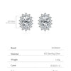 MODIAN D Color Clarity VVS1 Moissanite Halo Earrings 925 Sterling Silver Classic Stud Earrings For Women Luxury Bridal Jewelry