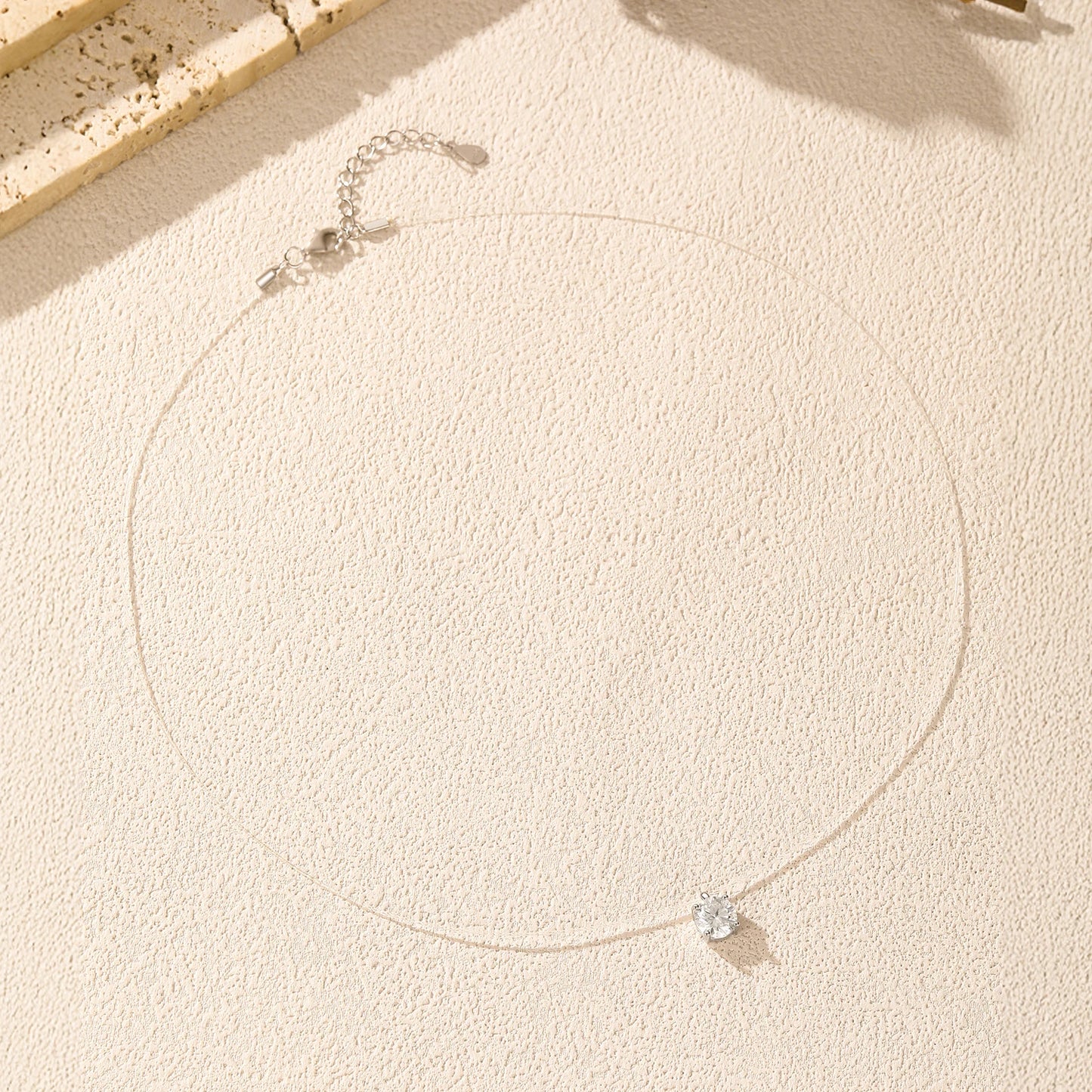 MODIAN 1CT Round Clarity Moissanite Necklace 925 Sterling Silver Transparent Line Choker Pendant Necklace For Women Fine Jewelry