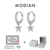 MODIAN D Color Round Moissanite Ear Buckles 925 Sterling Silver Fashion Stars Hoop Earrings For Women Wedding Jewelry Gifts