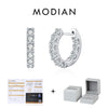 MODIAN D Color Round Moissanite Ear Buckle 925 Sterling Silver Classic Simple Hoop Earrings For Women Party Fine Jewelry Gifts