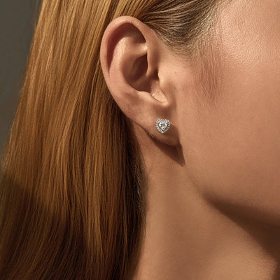 MODIAN Heart Moissanite Wedding Set 925 Sterling Silver Luxury Halo Earring Sparkle Rings Necklace For Women Bridal Jewelry