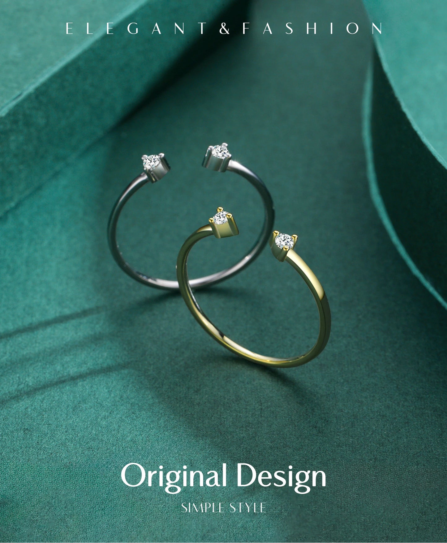 Modian 2022 New Real 925 Sterling Silver D Color Moissanite Finger Rings Trendy Adjustable Ring For Women Wedding Fine Jewelry