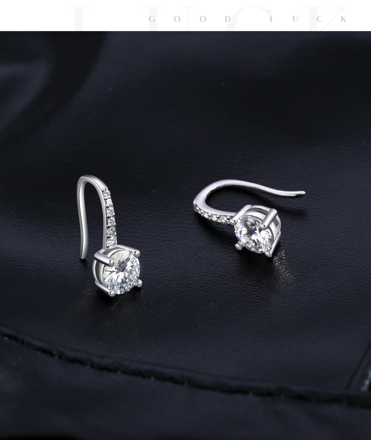 MODIAN D Color Luxury Moissanite Hook Earrings 925 Sterling Silver Classic Drop Earrings For Women Wedding Statement Jewelry