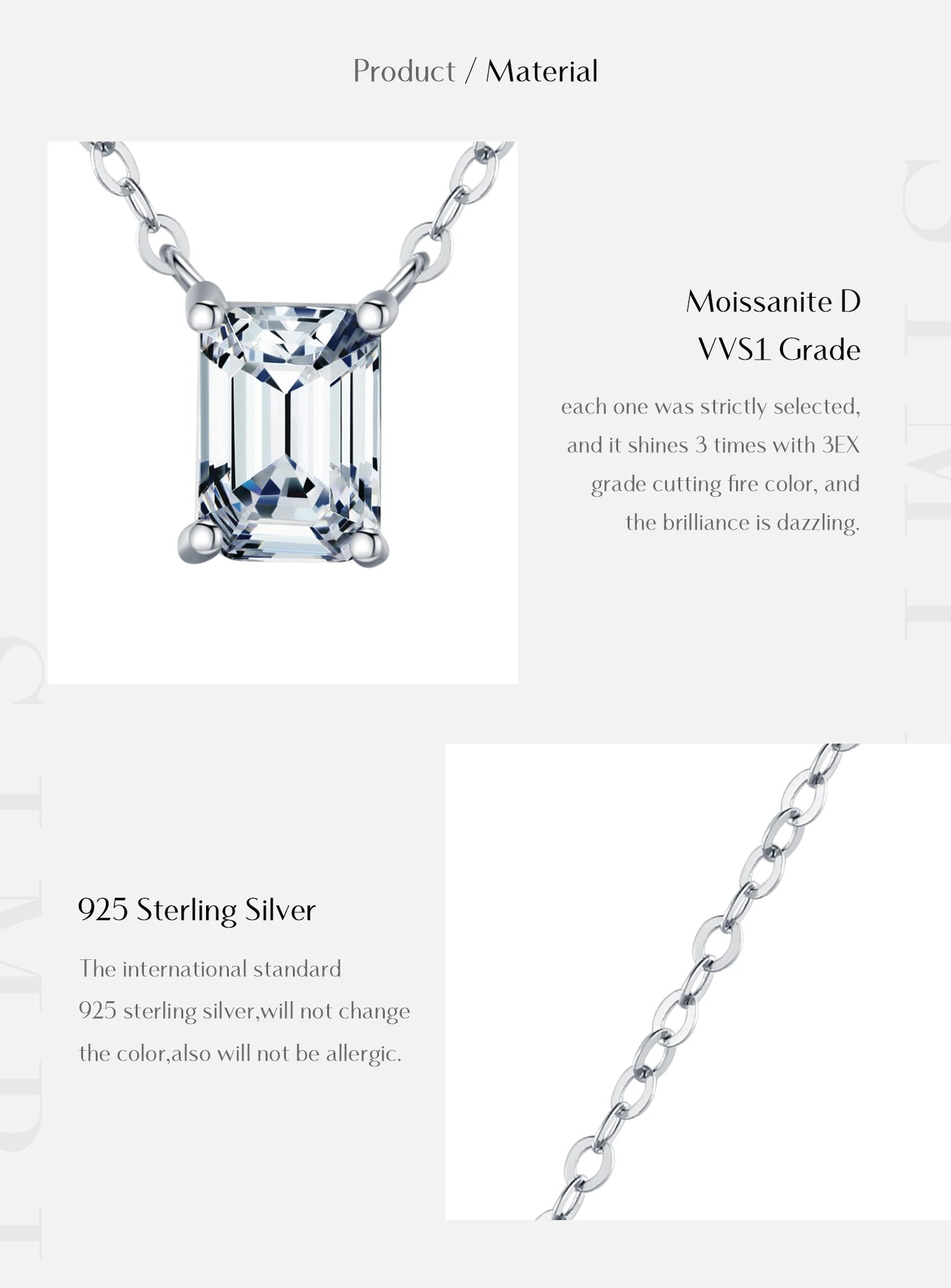 MODIAN 6 Styles D Color Geometric Moissanite Necklaces 925 Sterling Silver Dazzling Pendant Necklace For Women Fine Jewelry