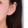 Modian Moissanite Gemstone Clear D Color 925 Sterling Silver Small Tiny Dazzling Stud Earrings For Women Wedding Fine Jewelry
