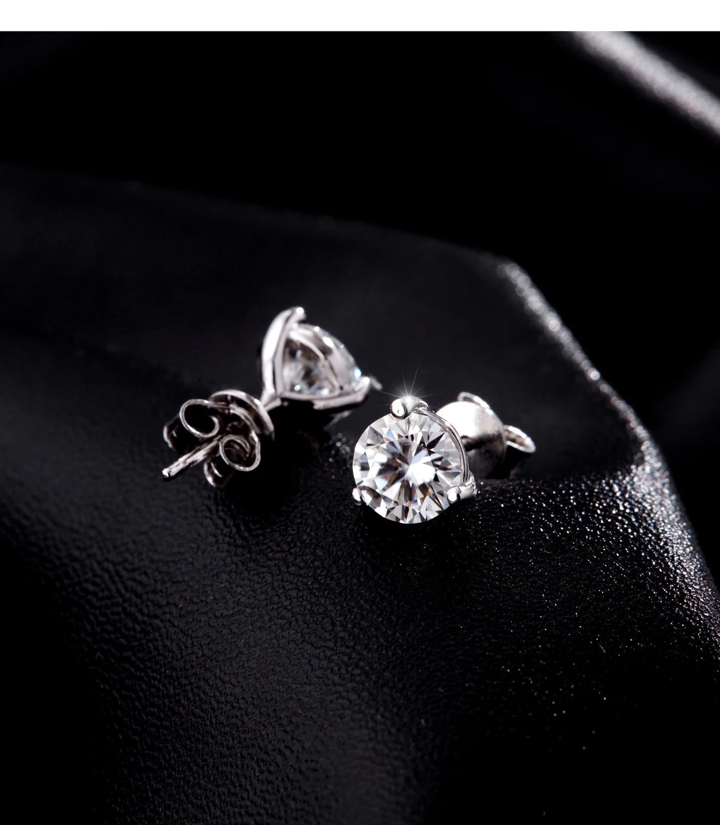 MODIAN D Color 1CT Moissanite Earrings 925 Sterling Silver Sparkling Three Prong Setting Stud Earrings For Women Wedding Jewelry