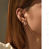 MODIAN D Color Sparkling Moissanite Ear Buckle 925 Sterling Silver Luxury Circle Hoop Earrings For Women Wedding Fine Jewelry