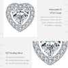 MODIAN Dazzling D Color Hearts Moissanite Halo Earrings 925 Sterling Silver Clasic Wedding Stud Earrings For Women Fine Jewelry
