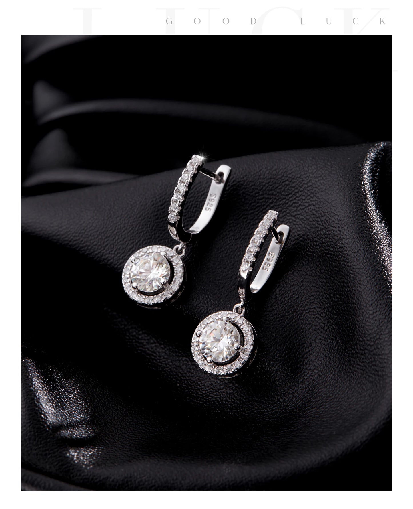 MODIAN D Color Moissanite Drop Earrings 925 Sterling Silver Halo Dangle Earrings For Women Wedding Engagement Fine Jewelry Gift