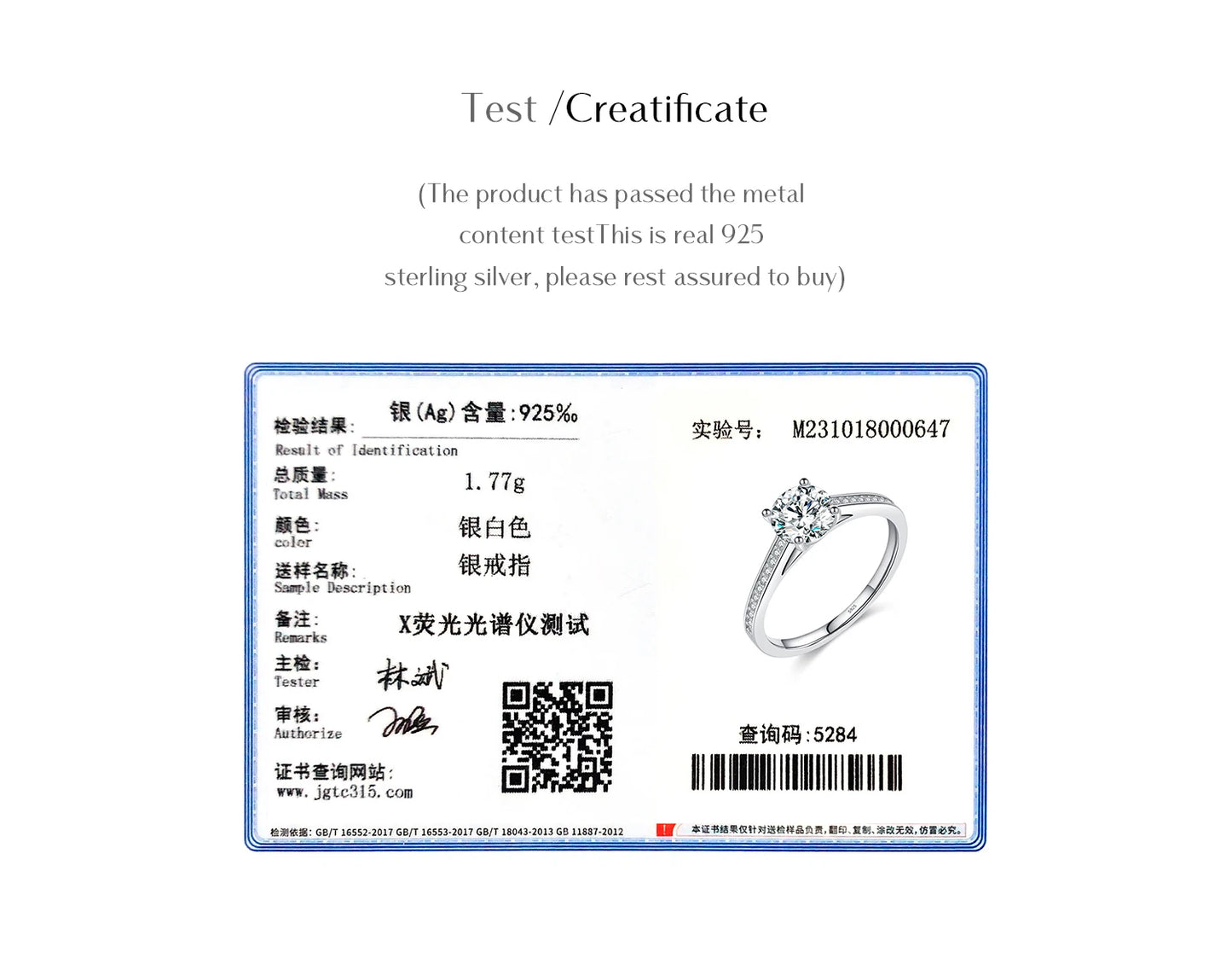 MODIAN D Color Lab Diamond 1CT Moissanite Ring For Women 925 Sterling Silver Classic Wedding Engagement Band Jewelry Gifts