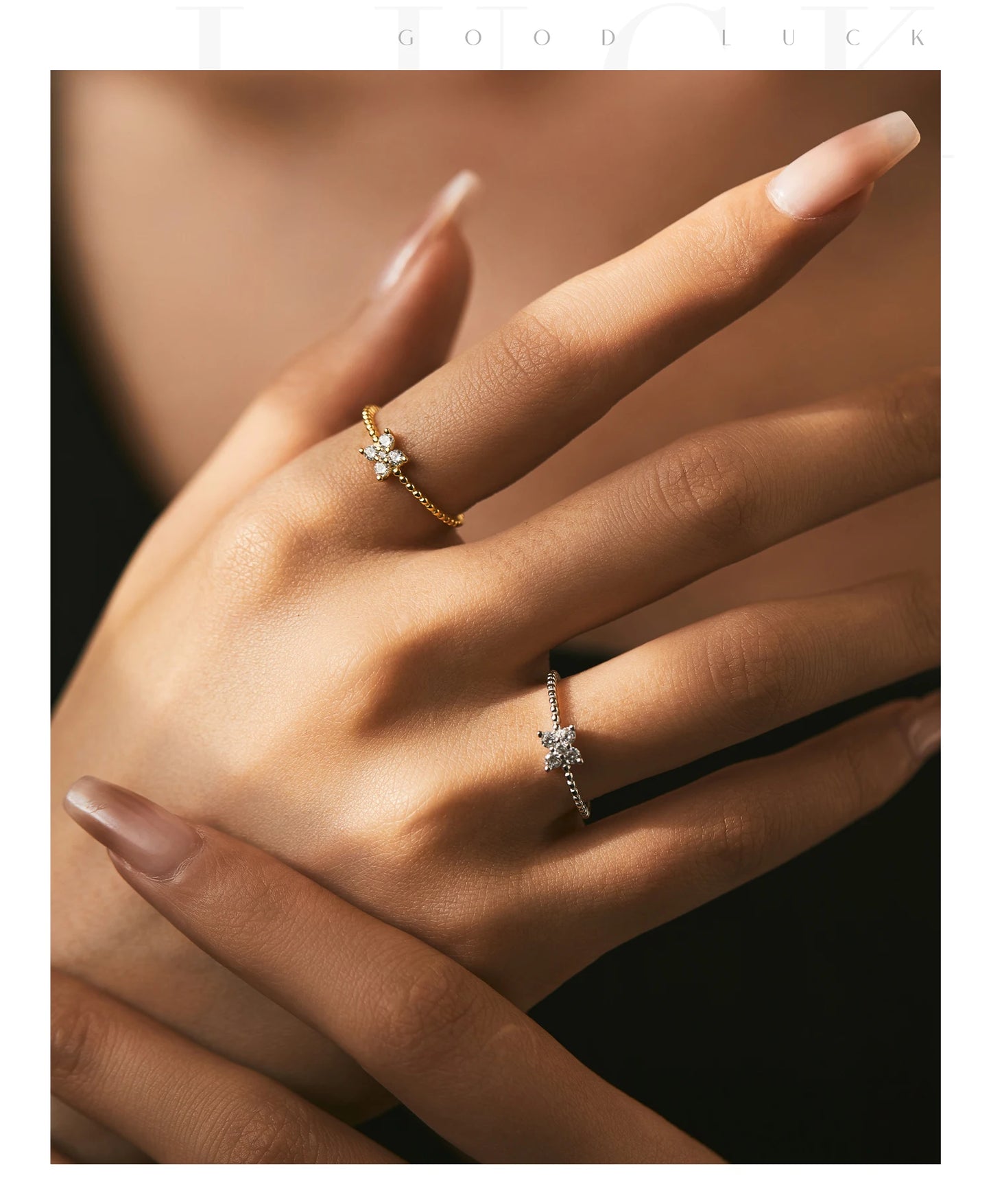 MODIAN D Color Stackable Moissanite Ring 925 Sterling Silver Beads Sparkling Trendy Rings For Women Party Vacation Jewelry
