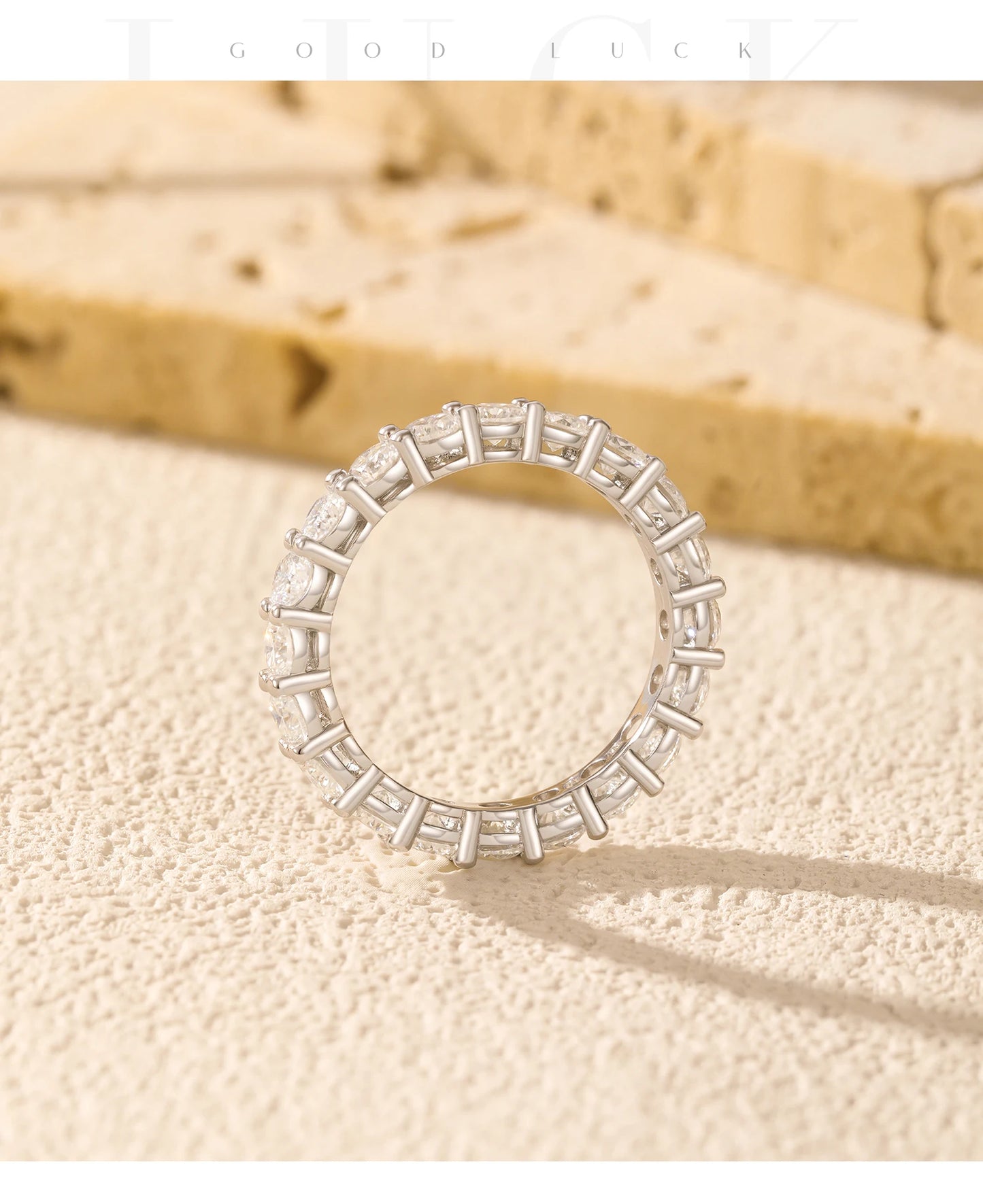 MODIAN Dazzling D Color Moissanite Eternity Band Rings 925 Sterling Silver Luxury Stackable Fashion Ring For Women Fine Jewelry