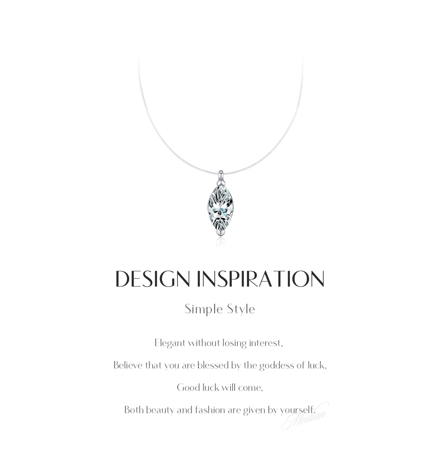 MODIAN Marquise Cut D Color Moissanite Choker Necklaces 925 Sterling Silver Fashion Pendant Necklace For Women Fine Jewelry Gift