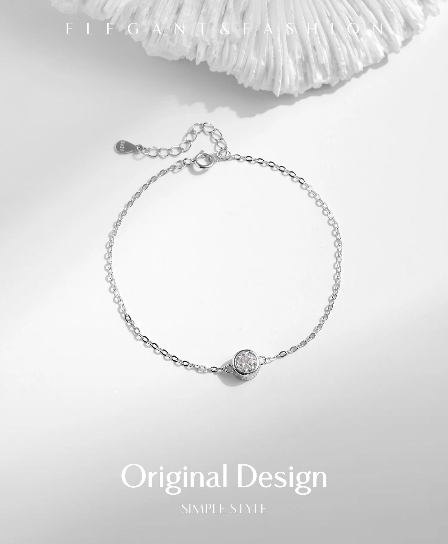 MODIAN 0.5CT Moissanite Bracelet 925 Sterling Silver Classic Link Chain Charms Bracelets For Women Luxury Wedding Jewelry