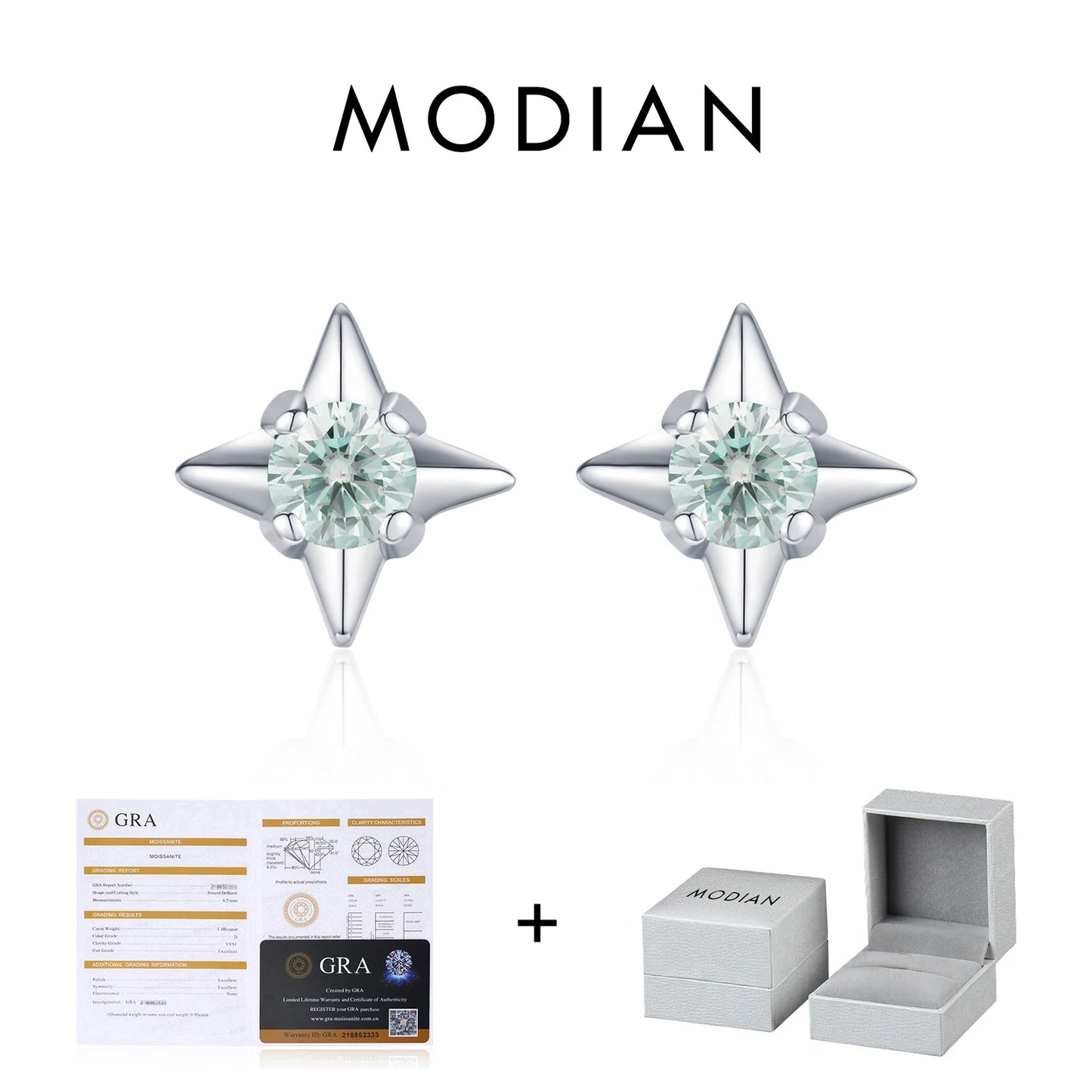 MODIAN D Color Clarity Moissanite Ear Studs 925 Sterling Silver Exquisite Darts Stud Earrings For Women Party Fine Jewelry