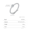 MODIAN Bezel Setting Moissanite Ring 925 Sterling Silver Beads Trendy Stackable Finger Rings For Women Lab Diamond Jewelry