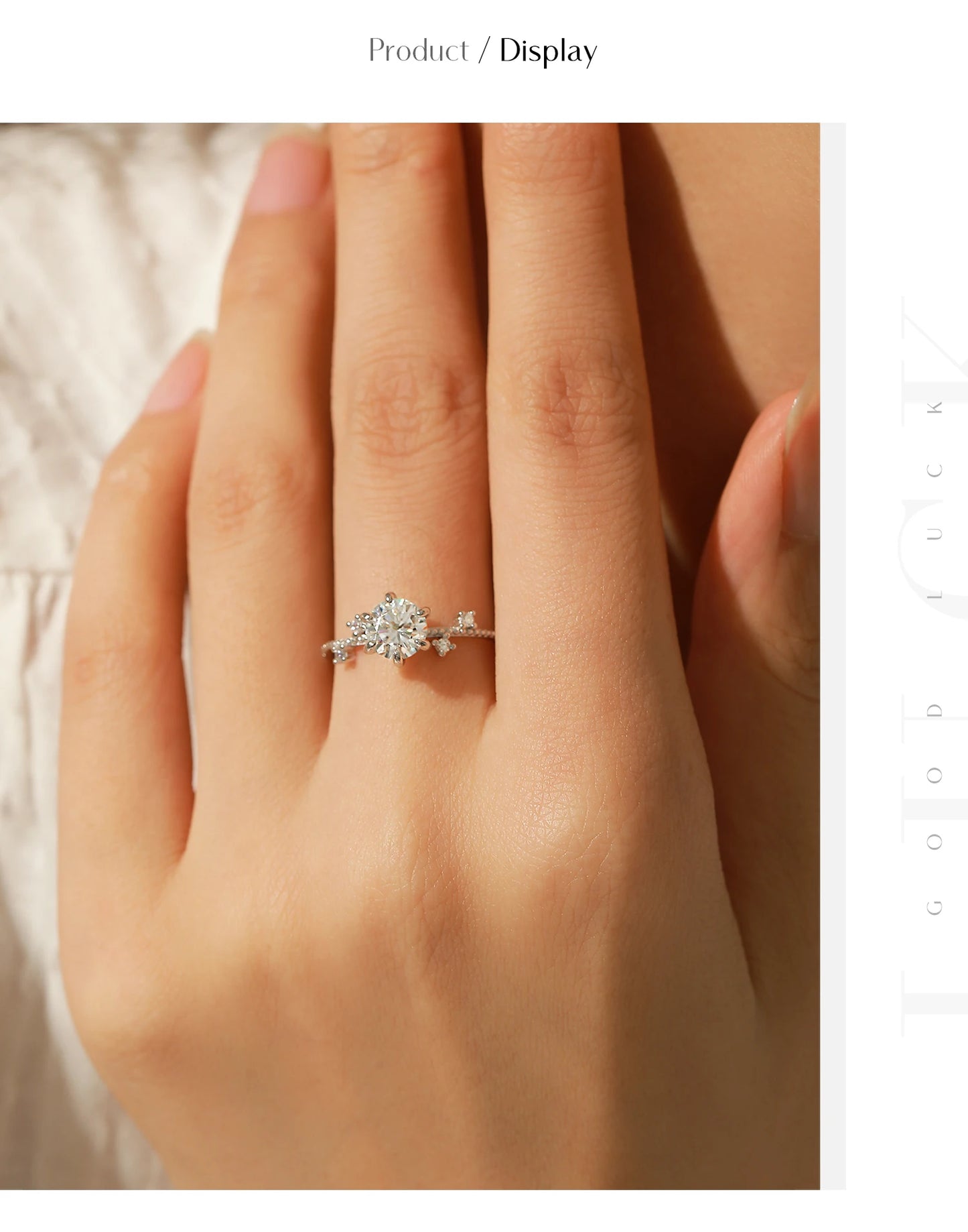 MODIAN 1CT Moissanite Ring 925 Sterling Silver Delicate Flower Six Claws Lab Created Diamond Rings For Women Wedding Jewelry