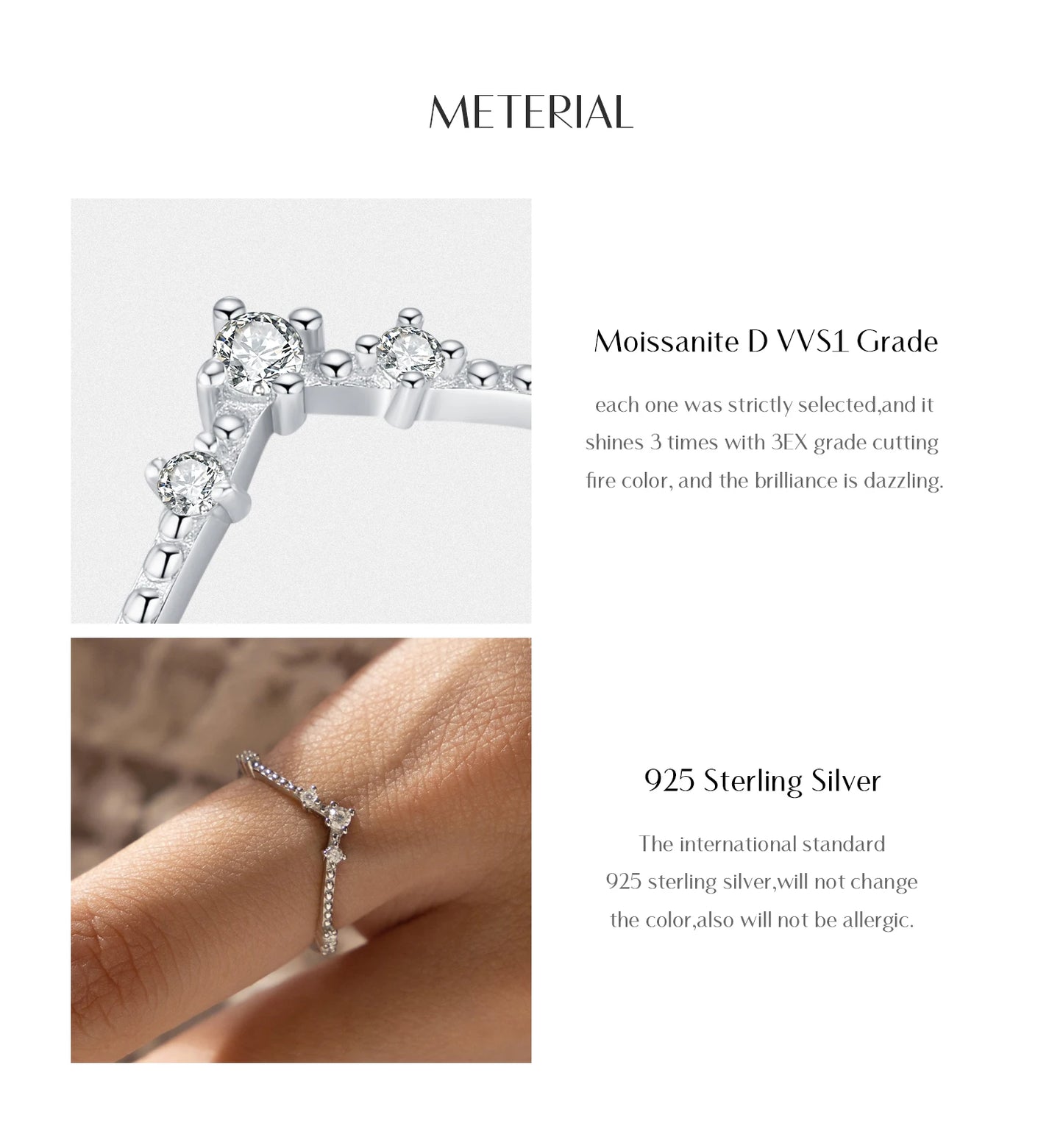 MODIAN D Color Moissanite Rings 925 Sterling Silver Exquisite Arrow Thin Finger Sparkling Rings For Women Wedding Fine Jewelry