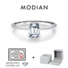 MODIAN 0.8Ct VVS1 Rectangle Emerald Cut Moissanite Ring 925 Sterling Silver Classic Rings For Women Wedding Fine Jewelry Gift